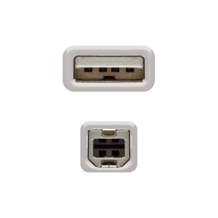 Cable USB Nano Cable USB 2.0 A/M - USB 2.0 B/M 3.0M BEIGE Impresora - Imagen 3