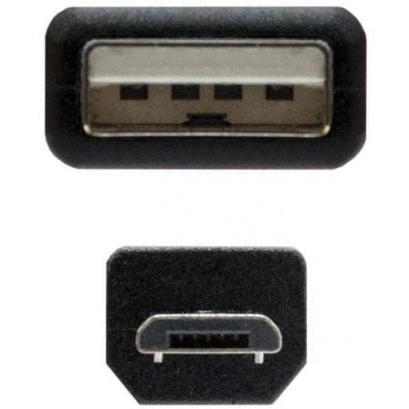 Cable USB Nano Cable USB 2.0 A/M - Micro USB 2.0 B/M 1.8M Negro - Imagen 3