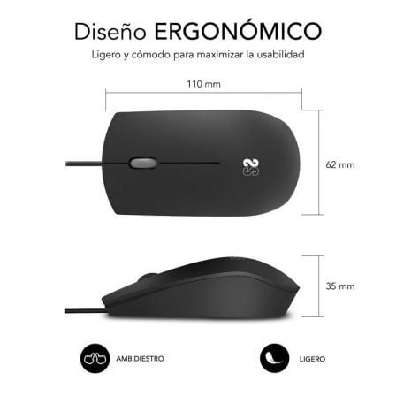 RATON OPTICO BUSINESS SILENCIOSO WIRED NEGRO SUBBLIM - Imagen 2