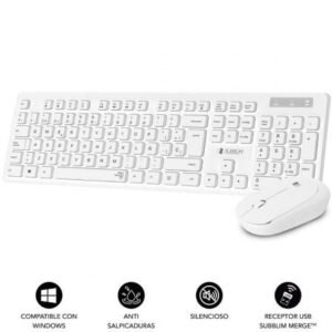 TECLADO + RATON BUSINESS SLIM SILENCIOSO WIRELESS BLANCO SUBBLIM