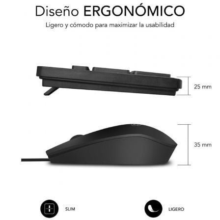TECLADO + RATON BUSINESS SLIM SILENCIOSO WIRED NEGRO SUBBLIM - Imagen 2