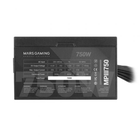 MARS GAMING Fuente Alimen. MPIII 750W, 85% Silent - Imagen 2