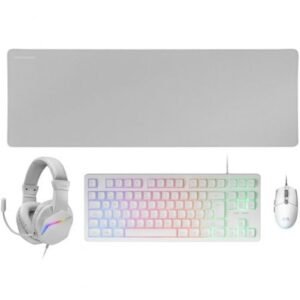MARS GAMING Combo Gaming MCP-RGB3W 4EN1 BlancO