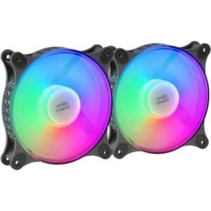 MARS GAMING MFDUO 12CM 2XFANRGB Ult-silent Black