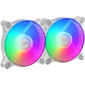 MARS GAMING MFDUO 12CM 2XFANRGB Ult-silent White