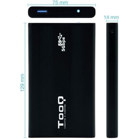 Caja HDD Tooq TQE-2524B 2.5'' SATA USB 3.0 Negra - Imagen 3