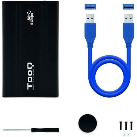 Caja HDD Tooq TQE-2524B 2.5'' SATA USB 3.0 Negra - Imagen 4