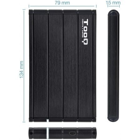 Caja HDD Tooq TQE-2530B 2.5'' SATA USB 3.0 9,5MM Negra - Imagen 3