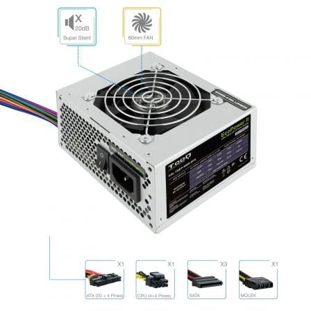 Fuente SFX 500W Tooq ECOPOWER II mATX - Imagen 2