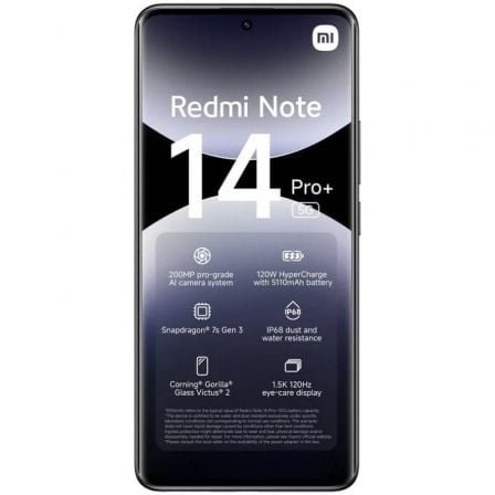 XIAOMI REDMI NOTE 14 PRO+ 5G 6,67" 12GB RAM 512GB ROM MIDNIGHT BLACK - Imagen 2