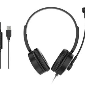 Headset USB  EQUIP LIFE Micrófono FLEXIBLE CONTROL DE VOLUMEN  COLOR NEGRO / BLANCO
