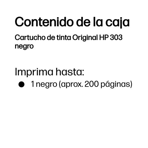 HP Cartucho 303 Negro - Imagen 3