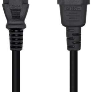 Cable Alimentación Aisens A132-0466/ C13 Hembra - C14 Macho/ 3m/ Negro