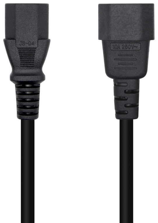 Cable Alimentación Aisens A132-0466/ C13 Hembra - C14 Macho/ 3m/ Negro