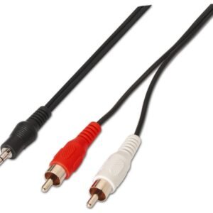 Cable Estéreo Aisens A128-0148/ Jack 3.5 Macho - 2x RCA Macho/ 3m/ Negro