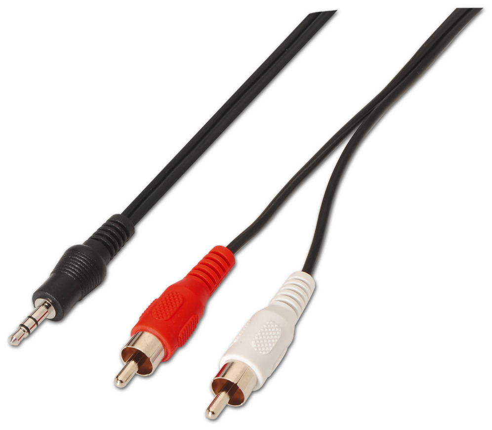 Cable Estéreo Aisens A128-0148/ Jack 3.5 Macho - 2x RCA Macho/ 3m/ Negro