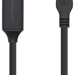 Cable Alargador USB 3.0 con amplificador Aisens A105-0407/ USB Macho - USB Hembra/ 5m/ Negro
