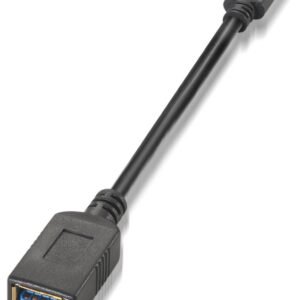Cable USB 3.1 Aisens A107-0062/ USB Tipo-C Macho - USB Hembra/ 15cm/ Negro
