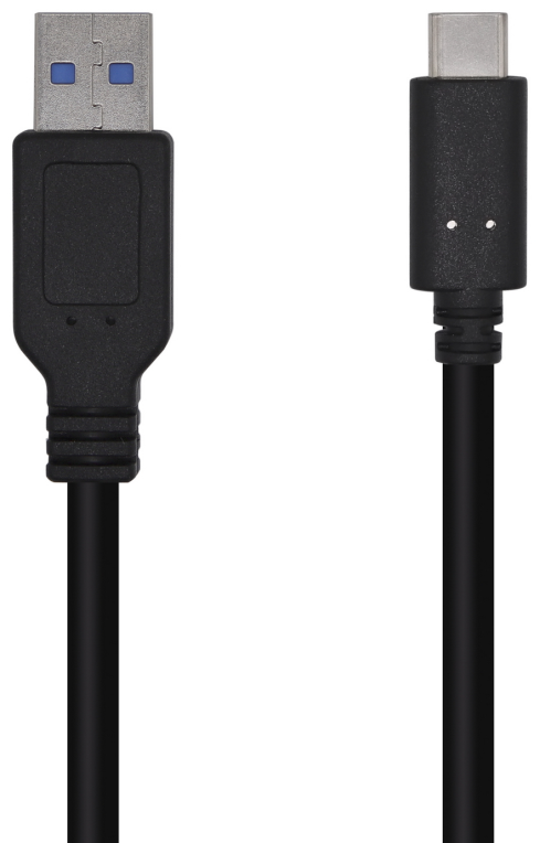 Cable USB 3.1 Aisens A107-0449/ USB Tipo-C Macho - USB Macho/ 0.5m/ Negro