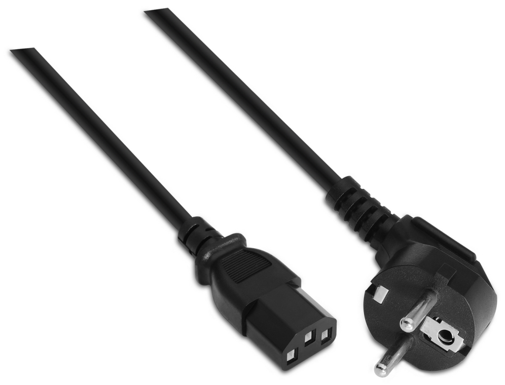 Cable Alimentación Aisens A132-0168/ Schuko Macho - C13 Hembra/ 3m/ Negro