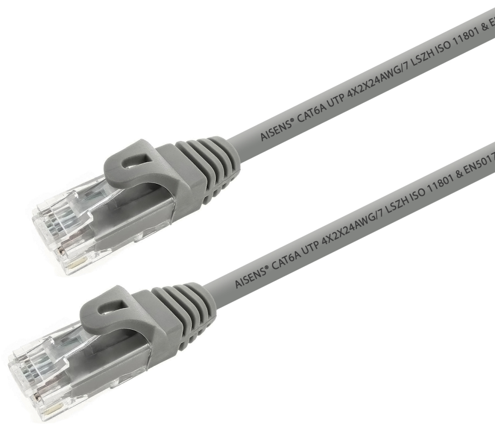 Cable de Red RJ45 UTP Aisens A145.0327 Cat.6A/ 2m/ Gris