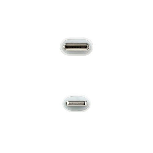 Cable USB 2.0 Tipo-C Lightning Nanocable 10.10.0601/ USB Tipo-C Macho - Lightning Macho/ 1m/ Blanco - Imagen 2