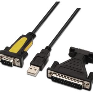 Adaptador conversor Serie Aisens A104-0039/ USB Macho - RS232 Macho/ Negro