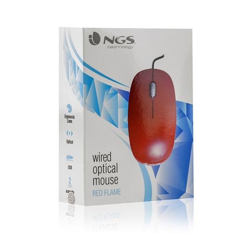 Ratón NGS FLAME Red Óptico 1000DPI USB Red - Imagen 4